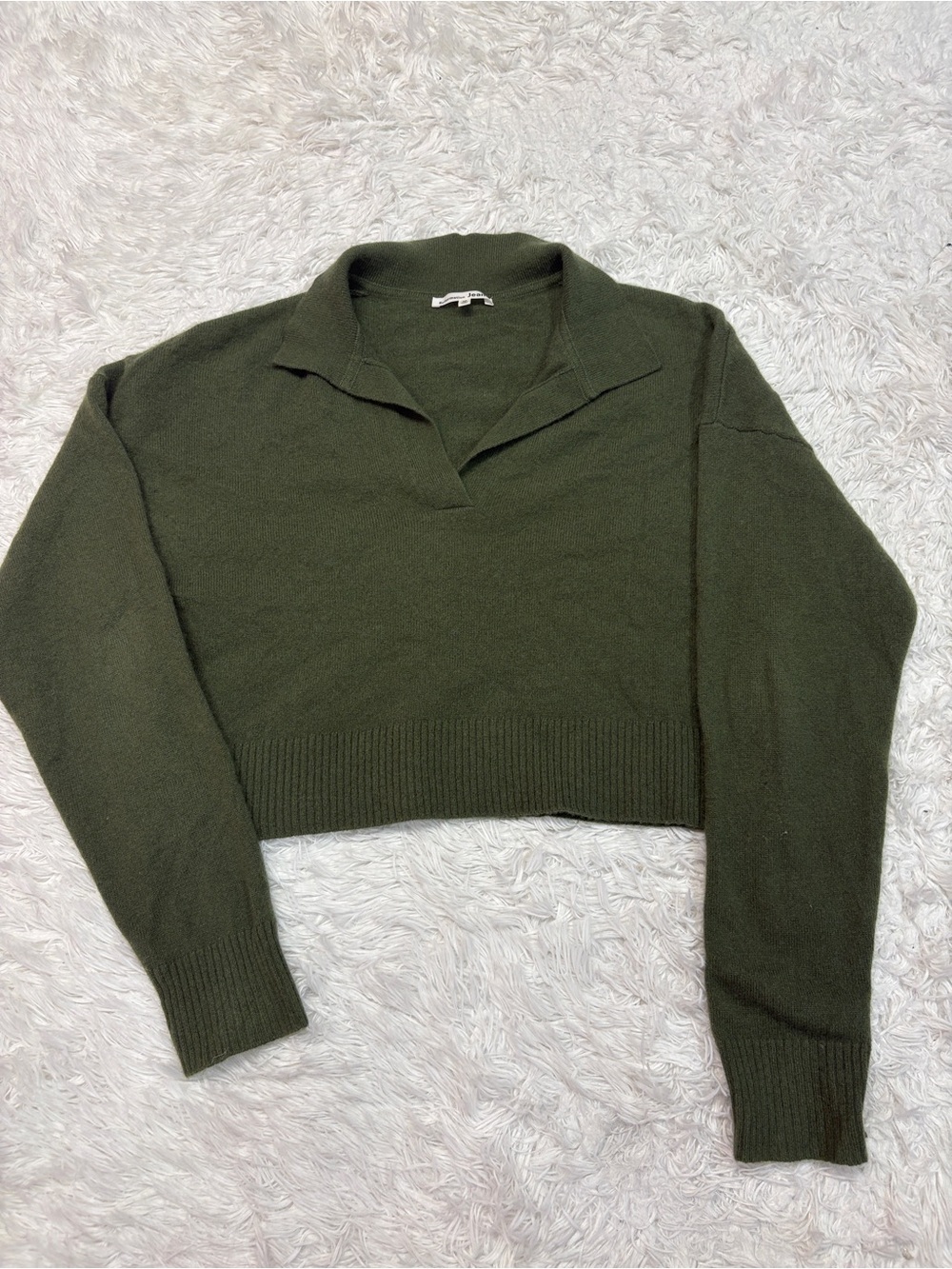 Reformation Cashmere Polo Sweater Green - Picture 4 of 7